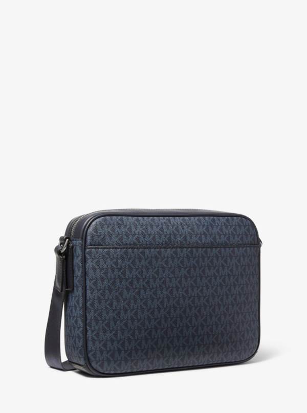 Panske Crossbody Kabelka Michael Kors Hudson Logo Stripe Camera Námornícka Modrá - Tasky Michael Kors Outlet | AHSKI-7802